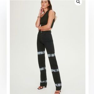 Reformation Black and White Tie-Dye Women Jeans